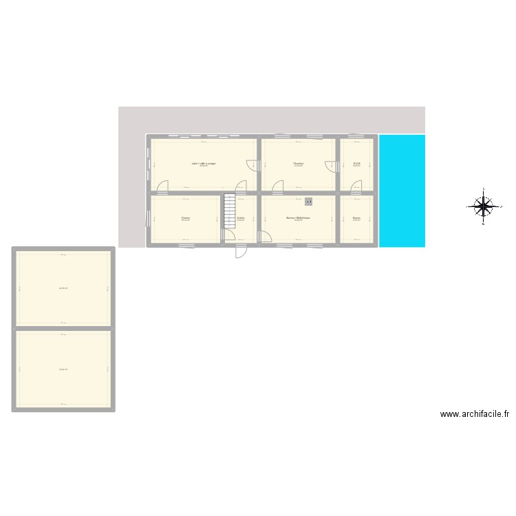 Maison Moderne. Plan de 9 pièces et 197 m2