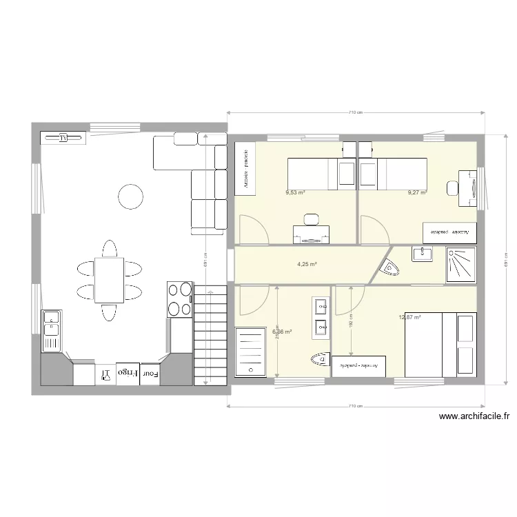 plan maison sans extension 3 chambres. Plan de 