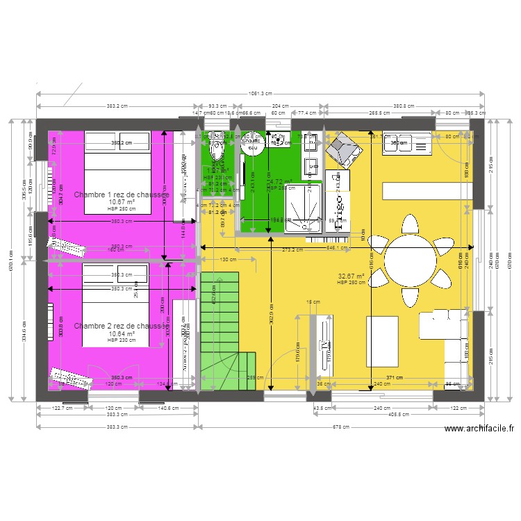 Chalet avec 2 baies séjour. Plan de 0 pièce et 0 m2