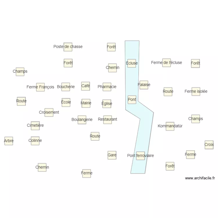 Pontain l'&eacute;cluse. Plan de 