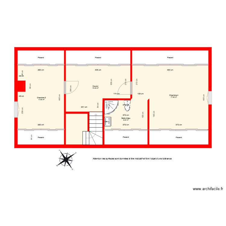 BI 3970 1er étage coté. Plan de 0 pièce et 0 m2