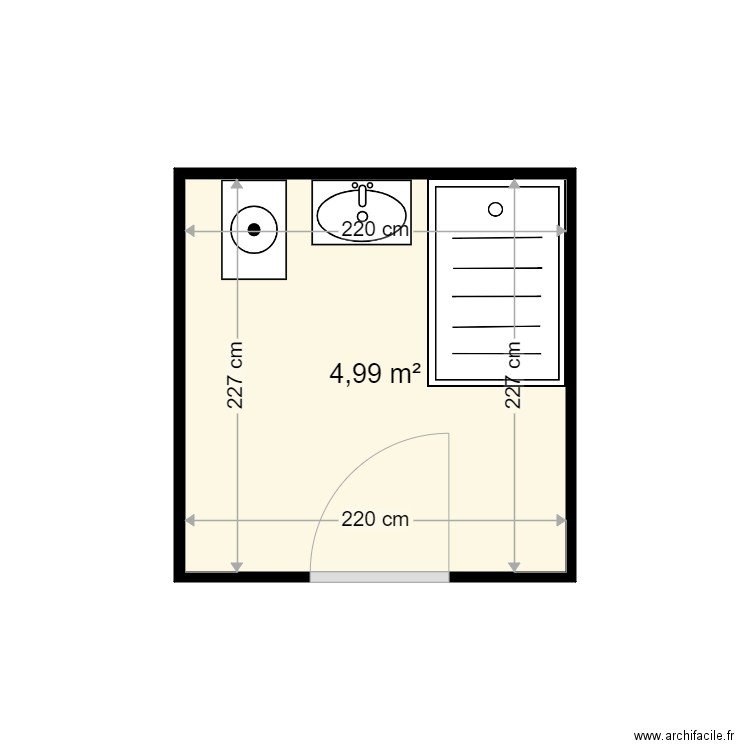 BIONDOLINO MAGALIE . Plan de 1 pièce et 5 m2