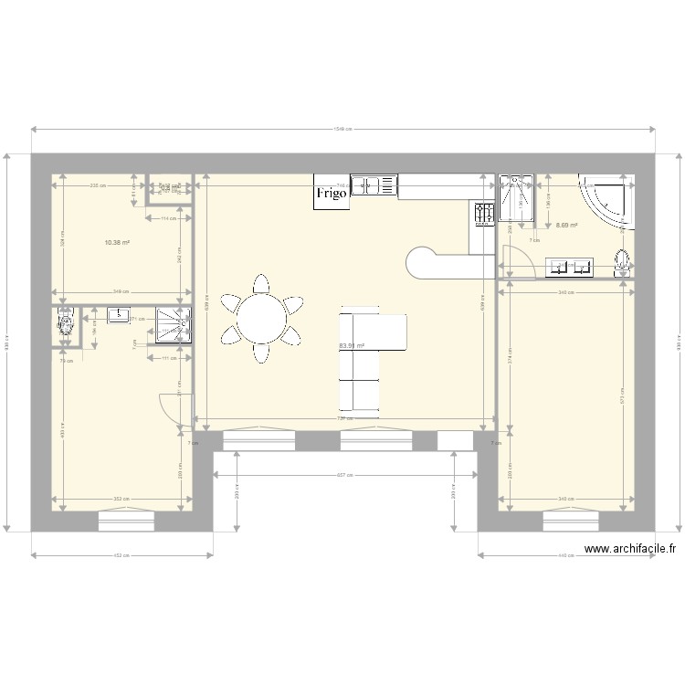 plan nouveau. Plan de 5 pièces et 104 m2