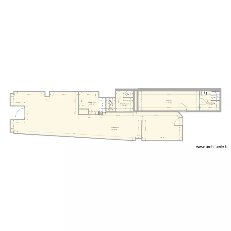 LOCAL COMMERCIAL GRISOLLES. Plan de 