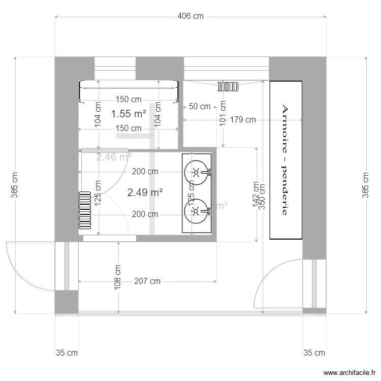 Salle de bain  EPH 1 170220. Plan de 