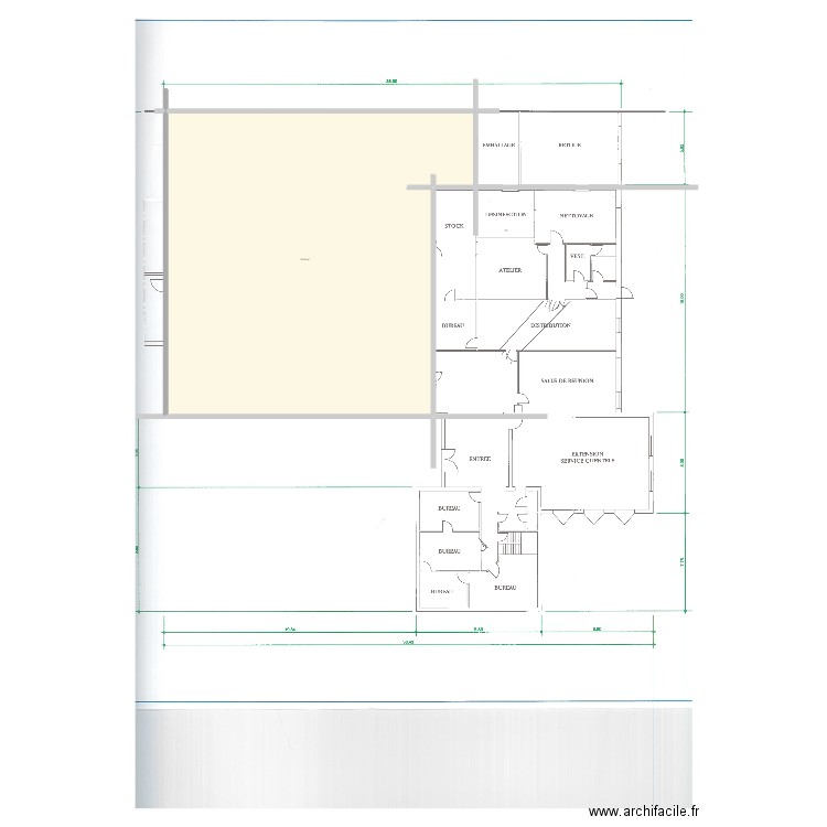 Lezenne partie principale. Plan de 1 pièce et 515 m2