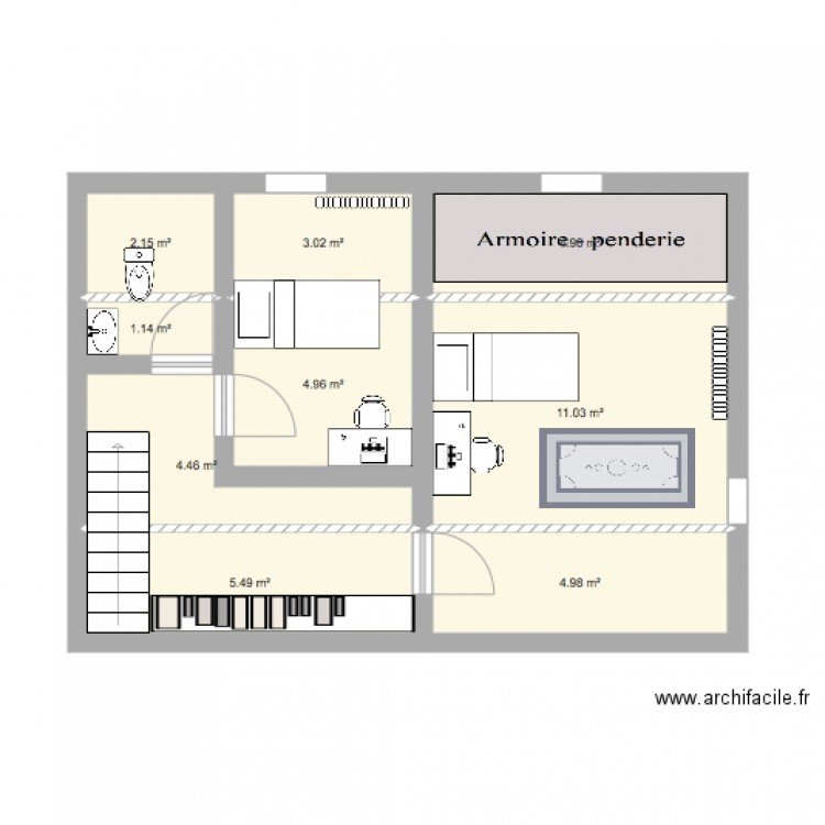 Aménagement comble. Plan de 0 pièce et 0 m2