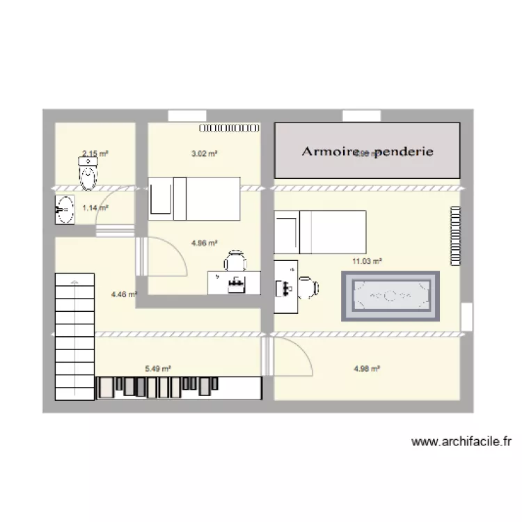 Am&eacute;nagement comble. Plan de 