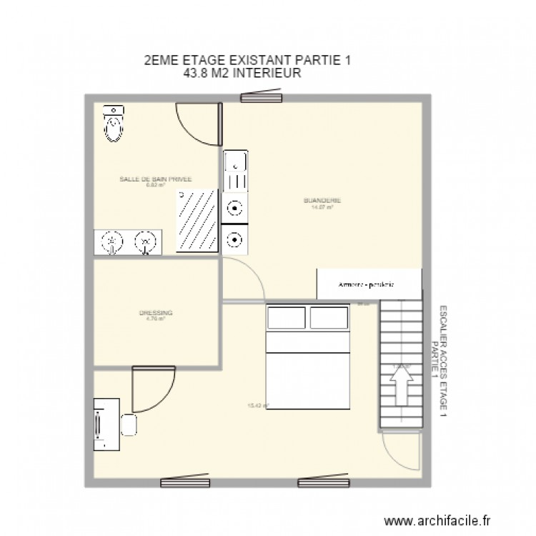 2EME ETAGE PARTIE1. Plan de 0 pièce et 0 m2