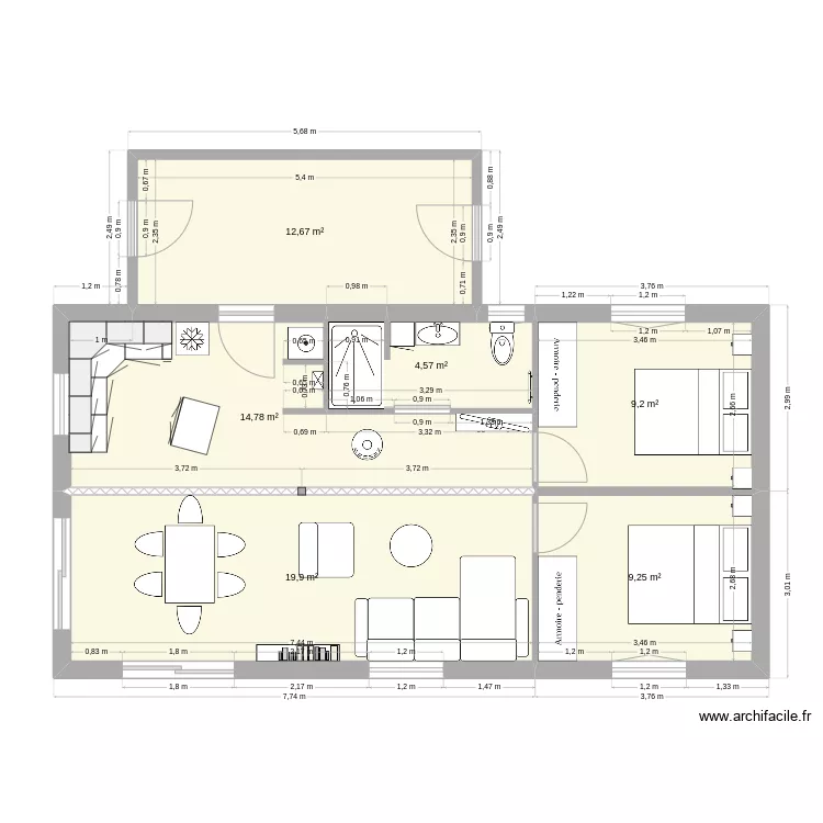 cactus 60m2 2. Plan de cactus 60m2 2. Plan de