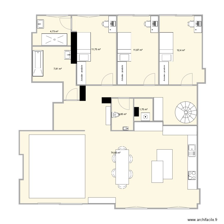 BF 2022 DUPLEX 3 BIS. Plan de 0 pièce et 0 m2