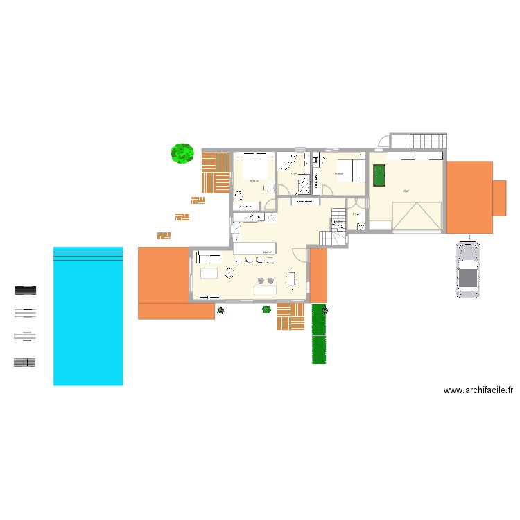 Valescure. Plan de 7 pièces et 120 m2