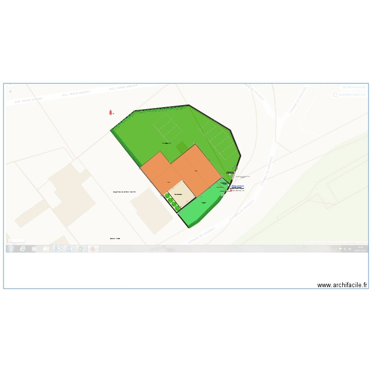 Plan de masse projeté. Plan de 0 pièce et 0 m2