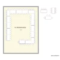 Plan de table mariage U - 91personnes