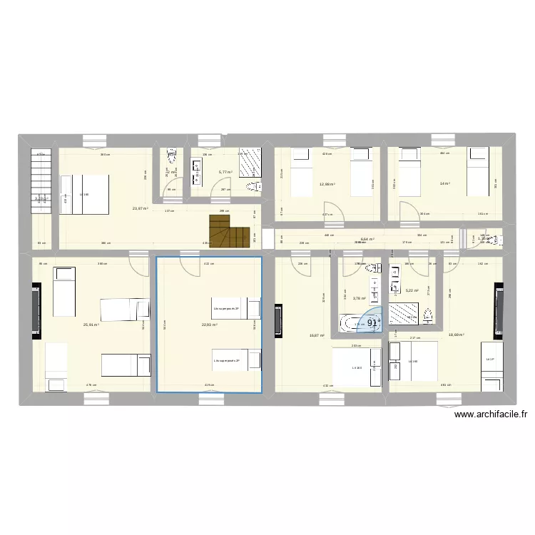 Bour &eacute;tage 1. Plan de 