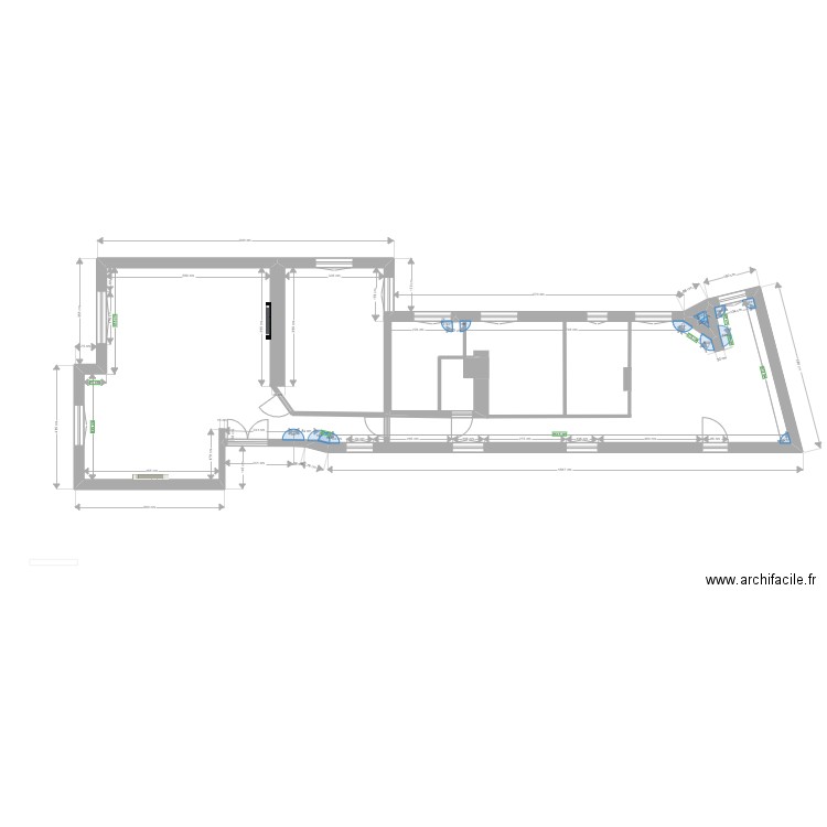 appartement NU. Plan de 2 pièces et 113 m2