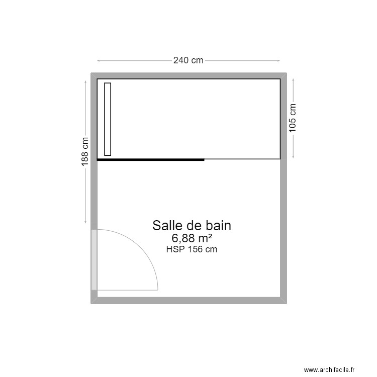 POISBELAUD. Plan de 1 pièce et 7 m2