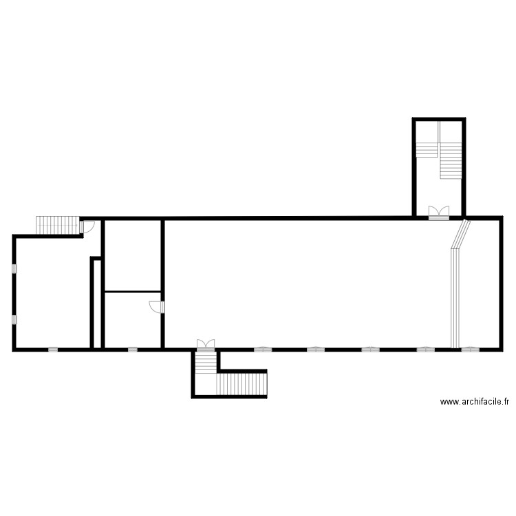 mou -1. Plan de 7 pièces et 319 m2