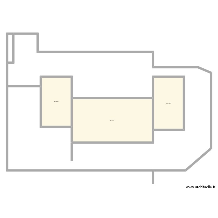 maison daouahdi. Plan de 3 pièces et 128 m2