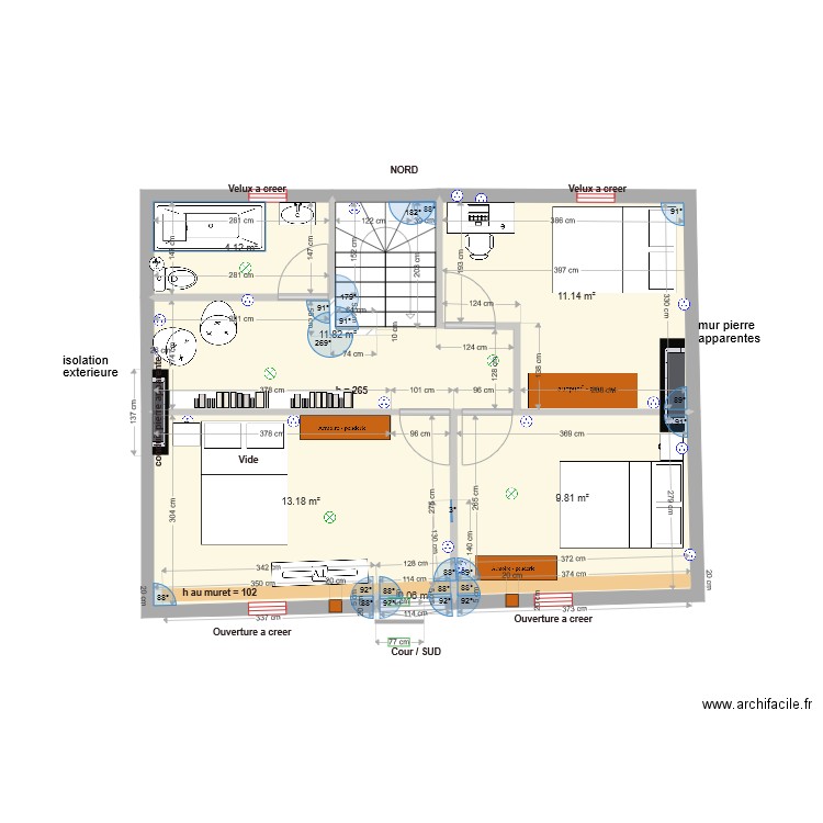 Etage Pinceloup 1 Option8. Plan de 0 pièce et 0 m2