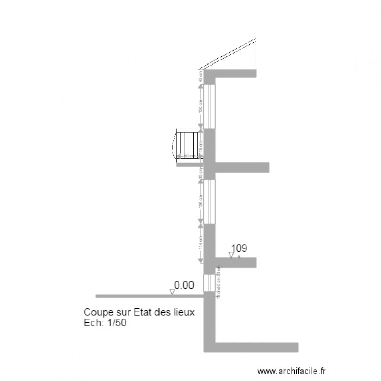 Coupe sur facade EDL. Plan de 0 pièce et 0 m2