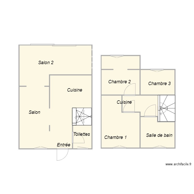 Croquis BRINGAS. Plan de 8 pièces et 37 m2