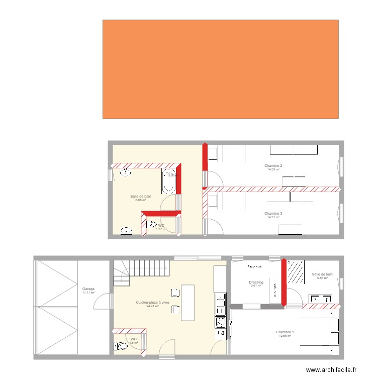 maison. Plan de 0 pièce et 0 m2