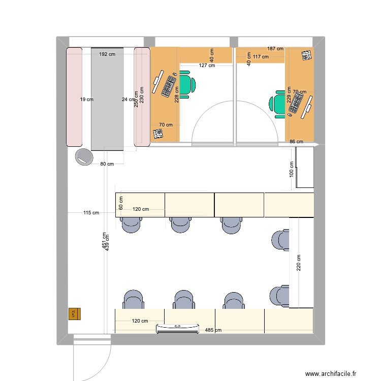 Bureau_france bureau_Nov2023. Plan de 1 pièce et 40 m2