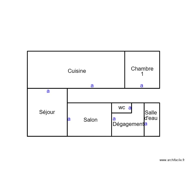 DOUARNENEZ LEROUGE. Plan de 1 pièce et 2 m2