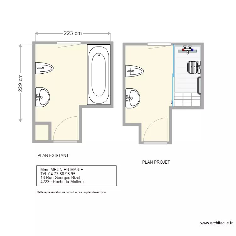 MEUNIER MARIE. Plan de 