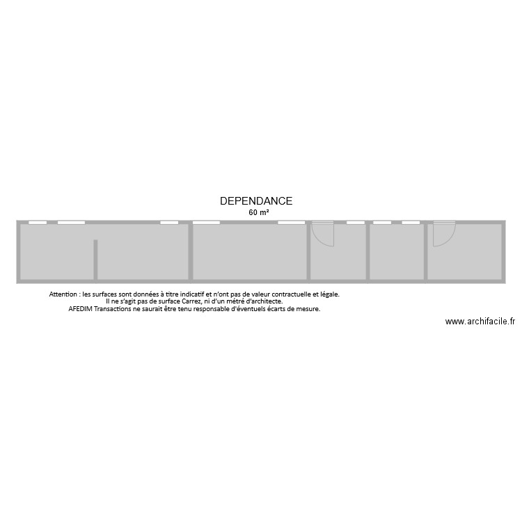 BI8432 DEPENDANCE EF. Plan de 5 pièces et 76 m2