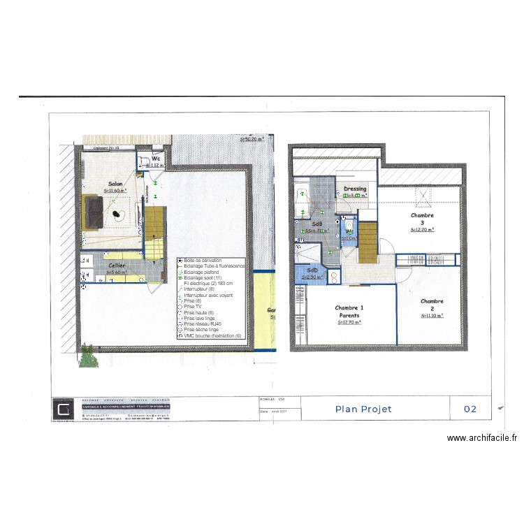 Plan électrique Chauvin. Plan de 0 pièce et 0 m2