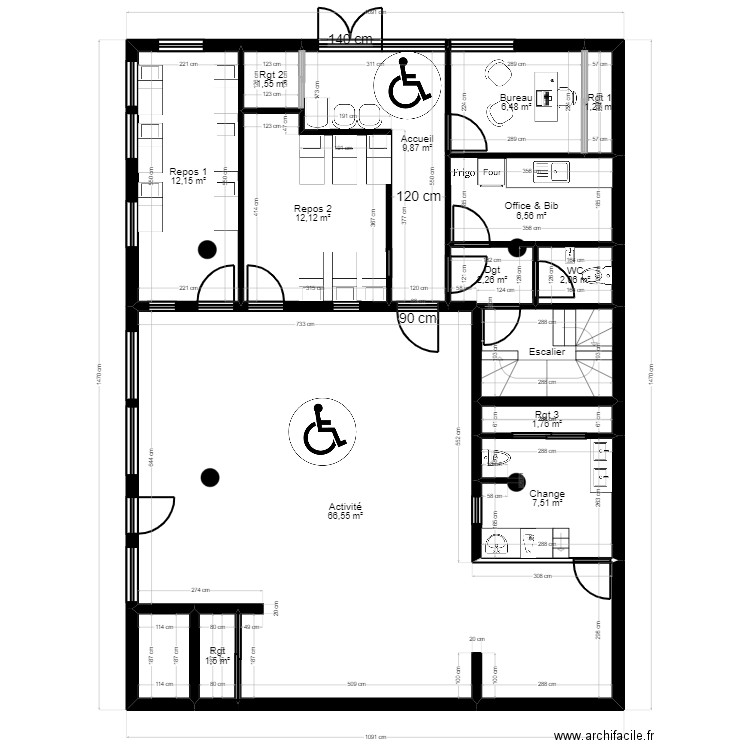 creteil 1 Giraudoux projet Jordan V Arl 1. Plan de 21 pièces et 200 m2