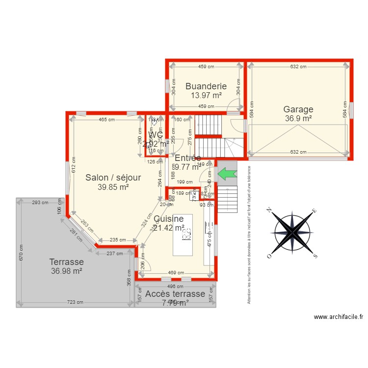 BI 5591 rdc côté. Plan de 0 pièce et 0 m2