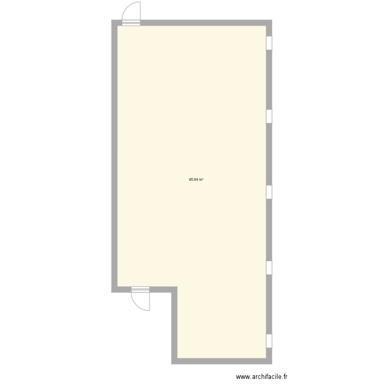 Plans SSIHT salle. Plan de 1 pièce et 86 m2
