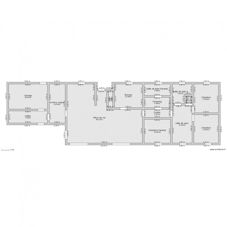 monocharpente. Plan de 0 pièce et 0 m2