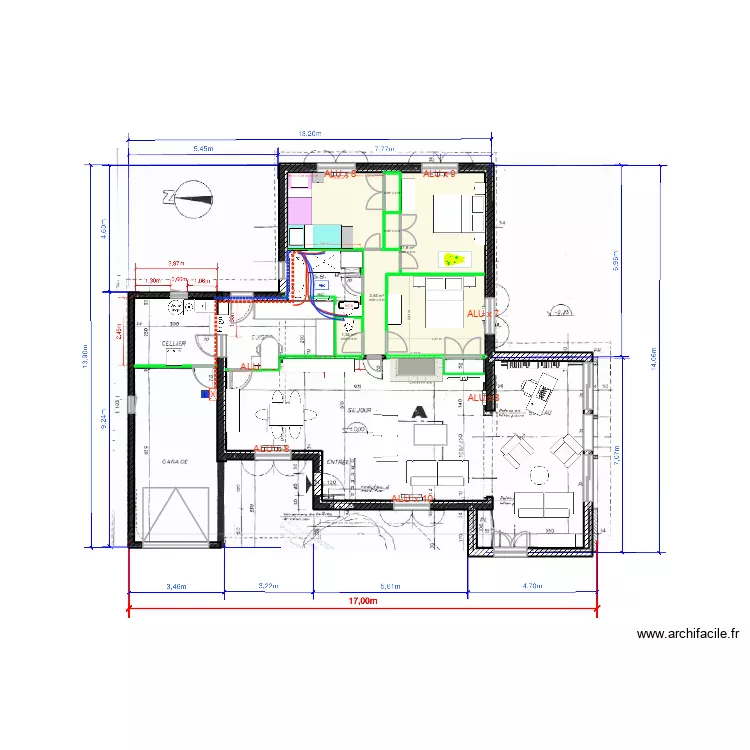 Maison B-E. Plan de 