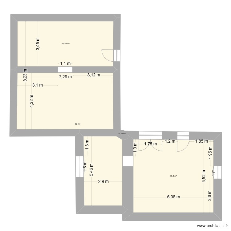 maison fond brut vendrennes. Plan de 4 pièces et 106 m2