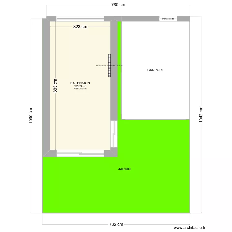 Projet Godin. Plan de 3  et 73 m²