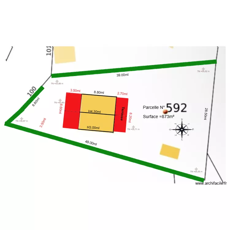 plan de masse 3D chalet 100. Plan de plan de masse 3D chalet 100. Plan de