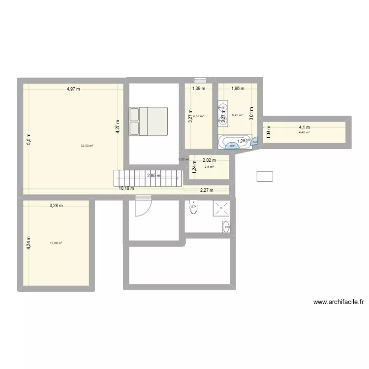 maison 01. Plan de 7 Pièces et 64 m² maison 01. Plan de 7 Pièces et 64 m²