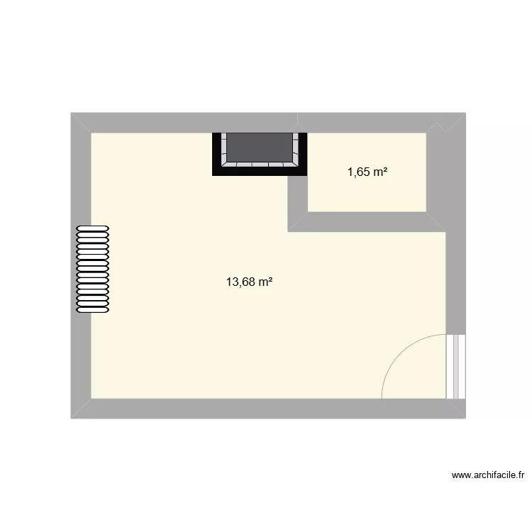 chambre sud. Plan de 