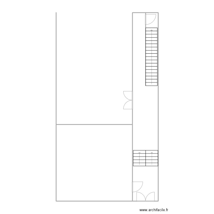 garage. Plan de 2 pièces et 65 m2