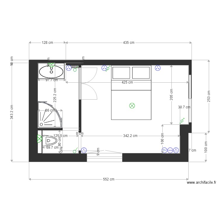 salle de bain RDC. Plan de 0 pièce et 0 m2