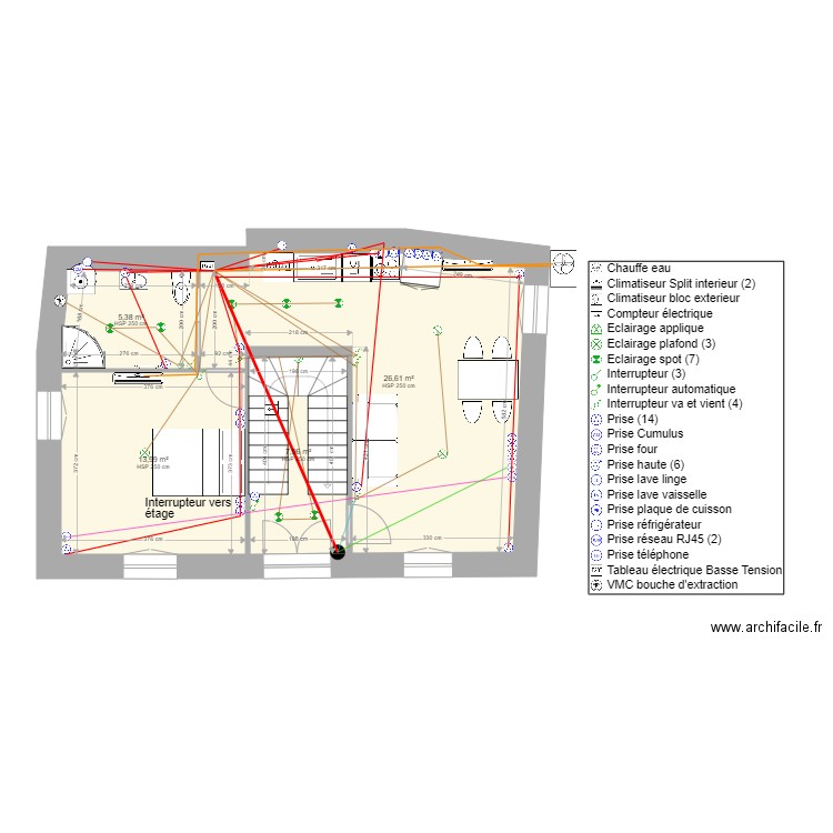 Malaucene R2 elec. Plan de 4 pièces et 54 m2