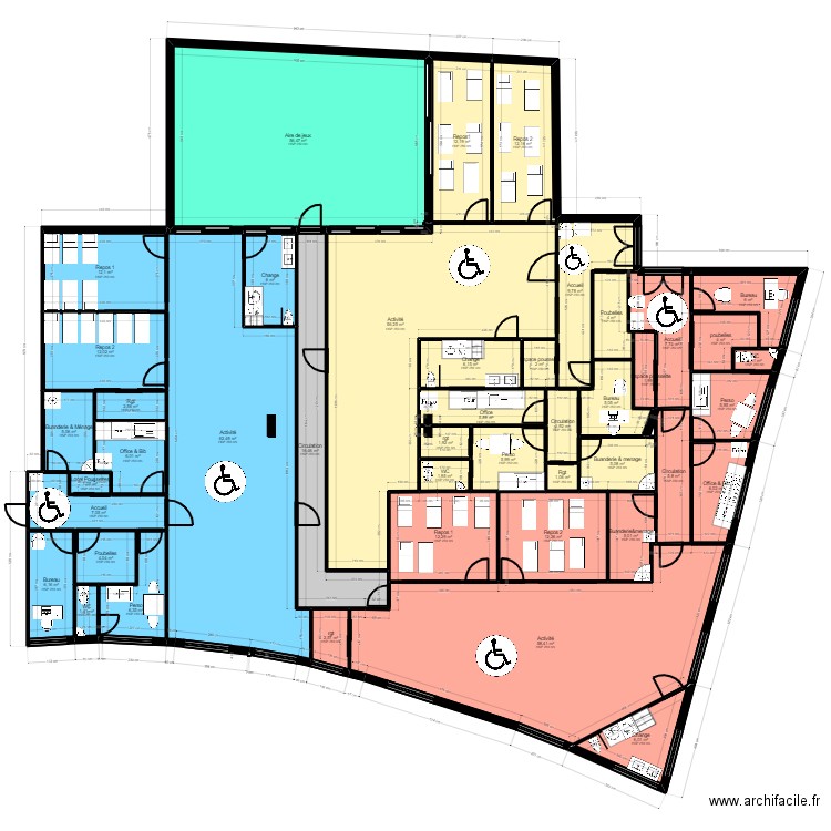 93SD1-8M projet V4. Plan de 45 pièces et 472 m2