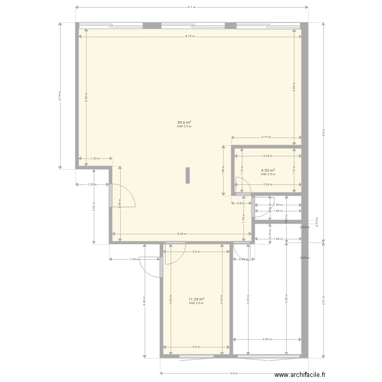 Après travaux . Plan de 0 pièce et 0 m2