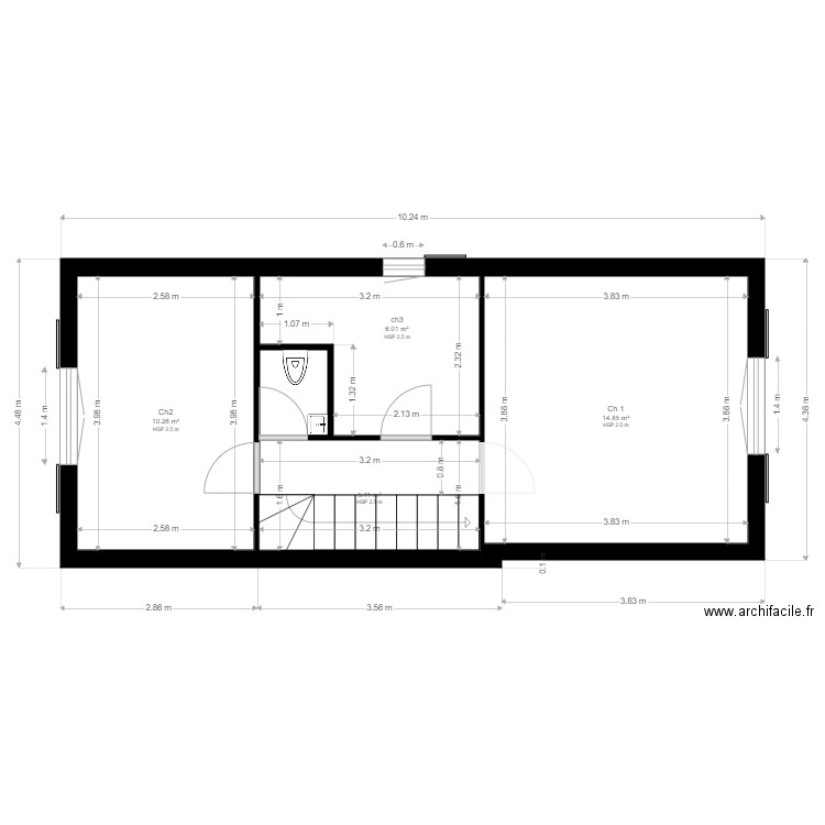 1 étage. Plan de 0 pièce et 0 m2