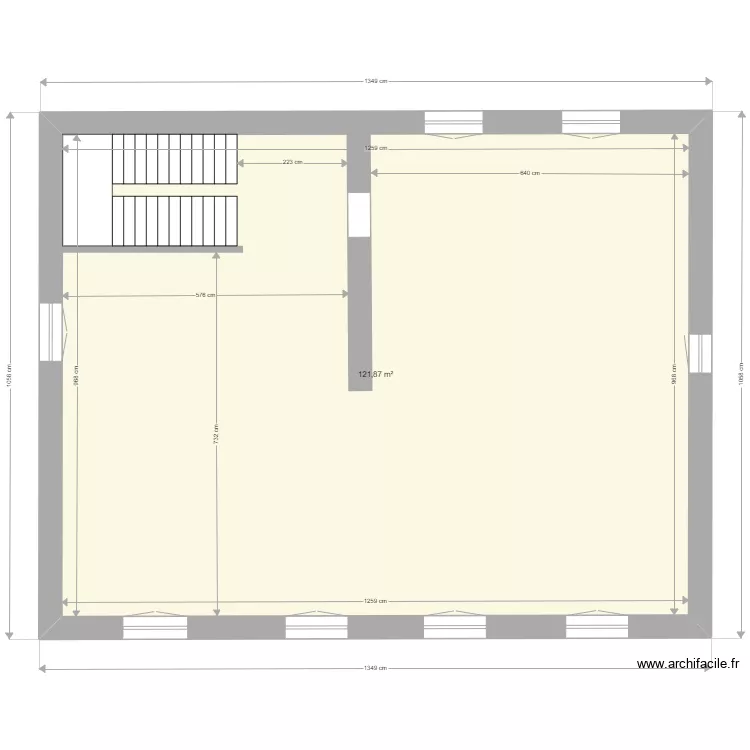 plan côtes extérieures 1er étage vide. Plan de plan côtes extérieures 1er étage vide. Plan de