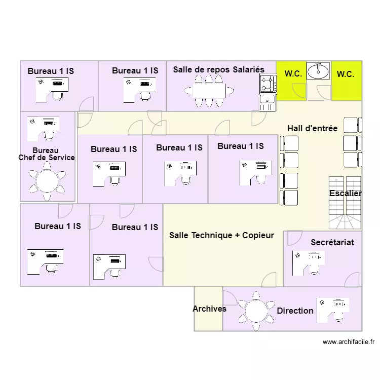 Etage Cada Apr&egrave;s r&eacute;novation. Plan de 